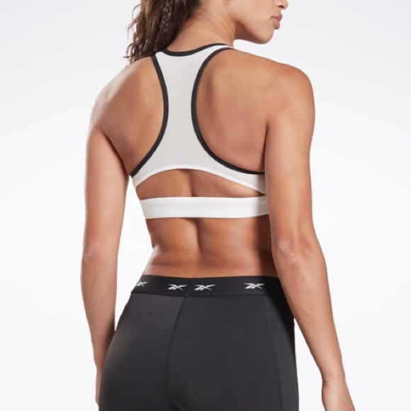 Reebok Hero Medium-Impact Racer Bra | White - Picture 3 of 3
